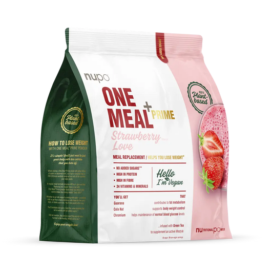 NUPO One Meal +Prime Vegan, 6/9 porcií Jahoda, bez laktózy