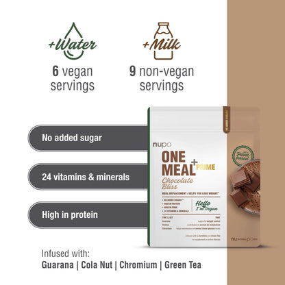 NUPO One Meal +Prime Vegan, 6/9 porcií Čokoláda, bez laktózy