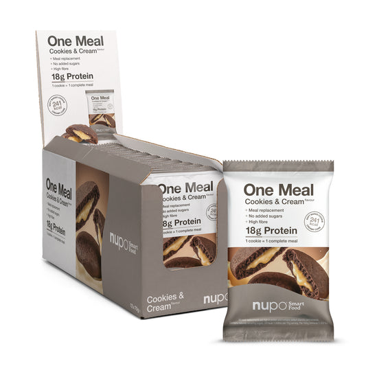 NUPO Koláčik ONE MEAL +Prime Cookies & Cream - 12 ks